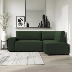 Narożnik Molde L prawy sztruks zielony Poso 14