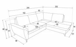 Narożnik Nevada z funkcją spania prawy szary Spot 03 GR2