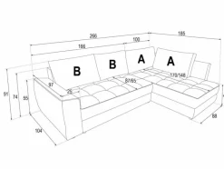 Narożnik Rabis z funkcją spania szary     Argon 83 GR1