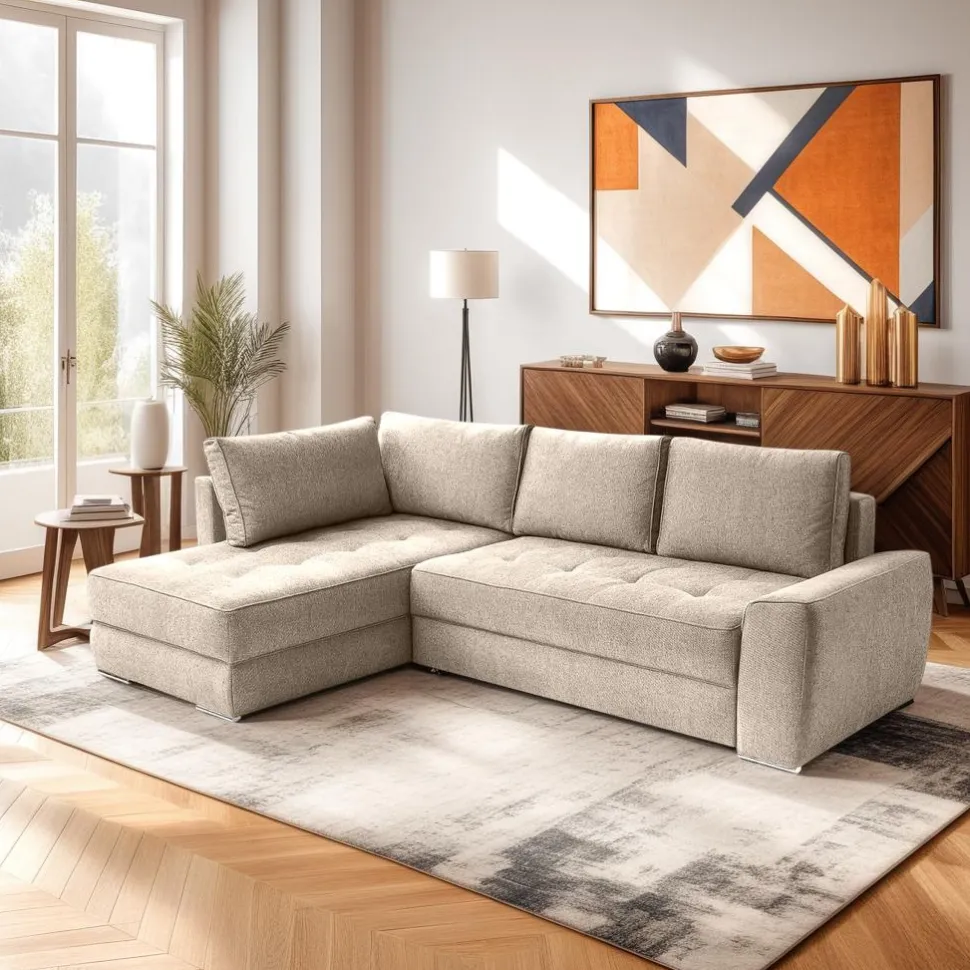 Narożnik Rabis z funkcją spania beżowy Argon 03 GR1