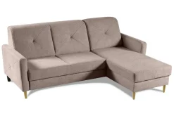 Narożnik Scandi z funkcją spania pudrowy  róż Diosa 8