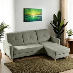 Narożnik Scandi z funkcją spania zielony  Diosa 34