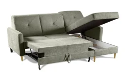 Narożnik Scandi z funkcją spania zielony  Diosa 34