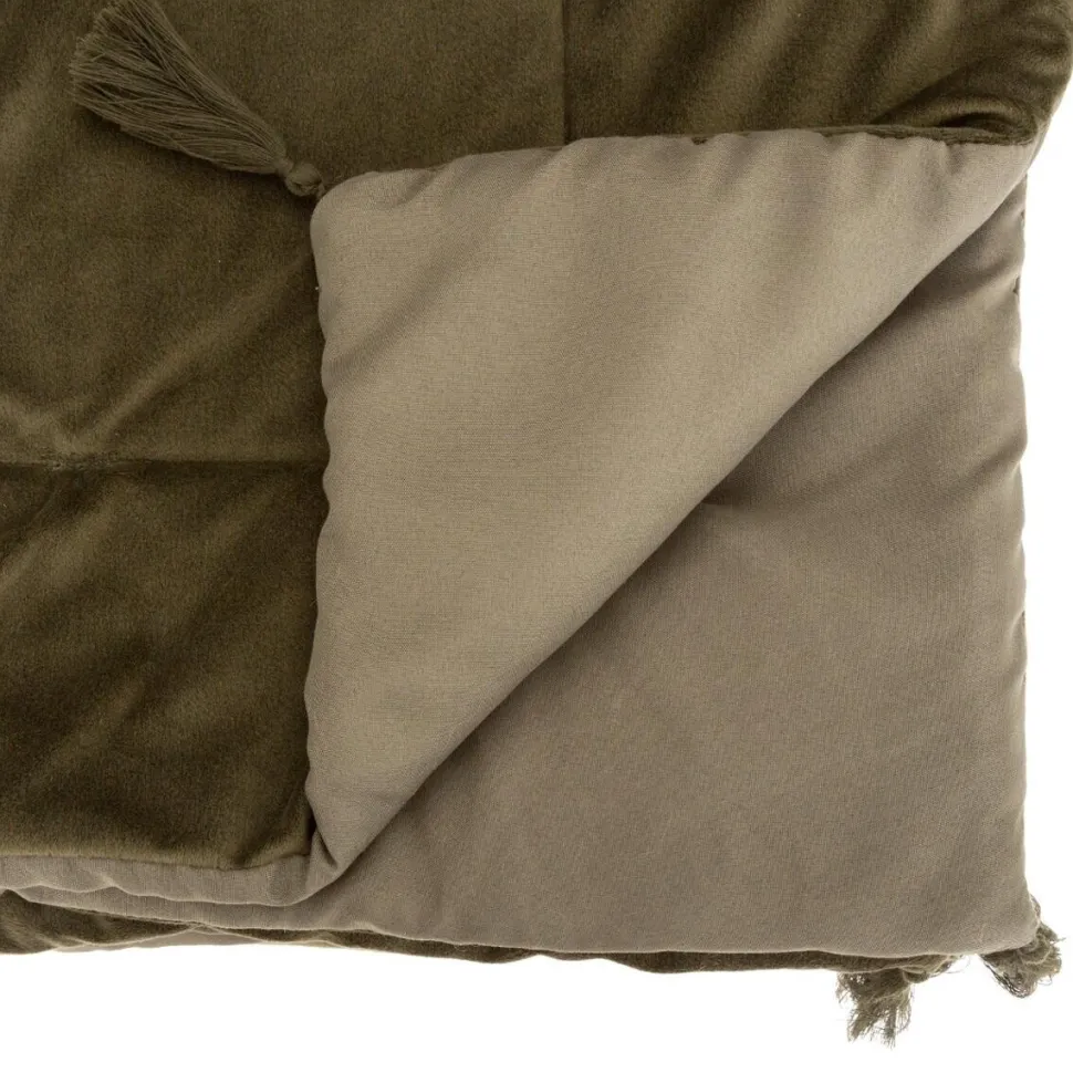 Narzuta 80 x 180 cm aksamitna khaki