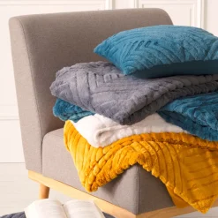 Narzuta na łóżko 3D Losange 180x230 cm szara