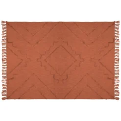 Narzuta na łóżko Inca 130 x 180 cm  terakota bawełna pikowana