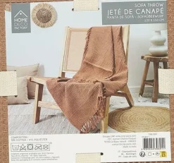 Narzuta na łóżko waflowana 120x150 cm     ochra