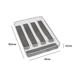 Organizer do szuflady 5 przegródek szary