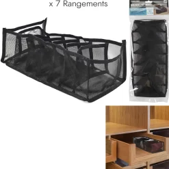 Organizer do szuflady z bielizną czarny