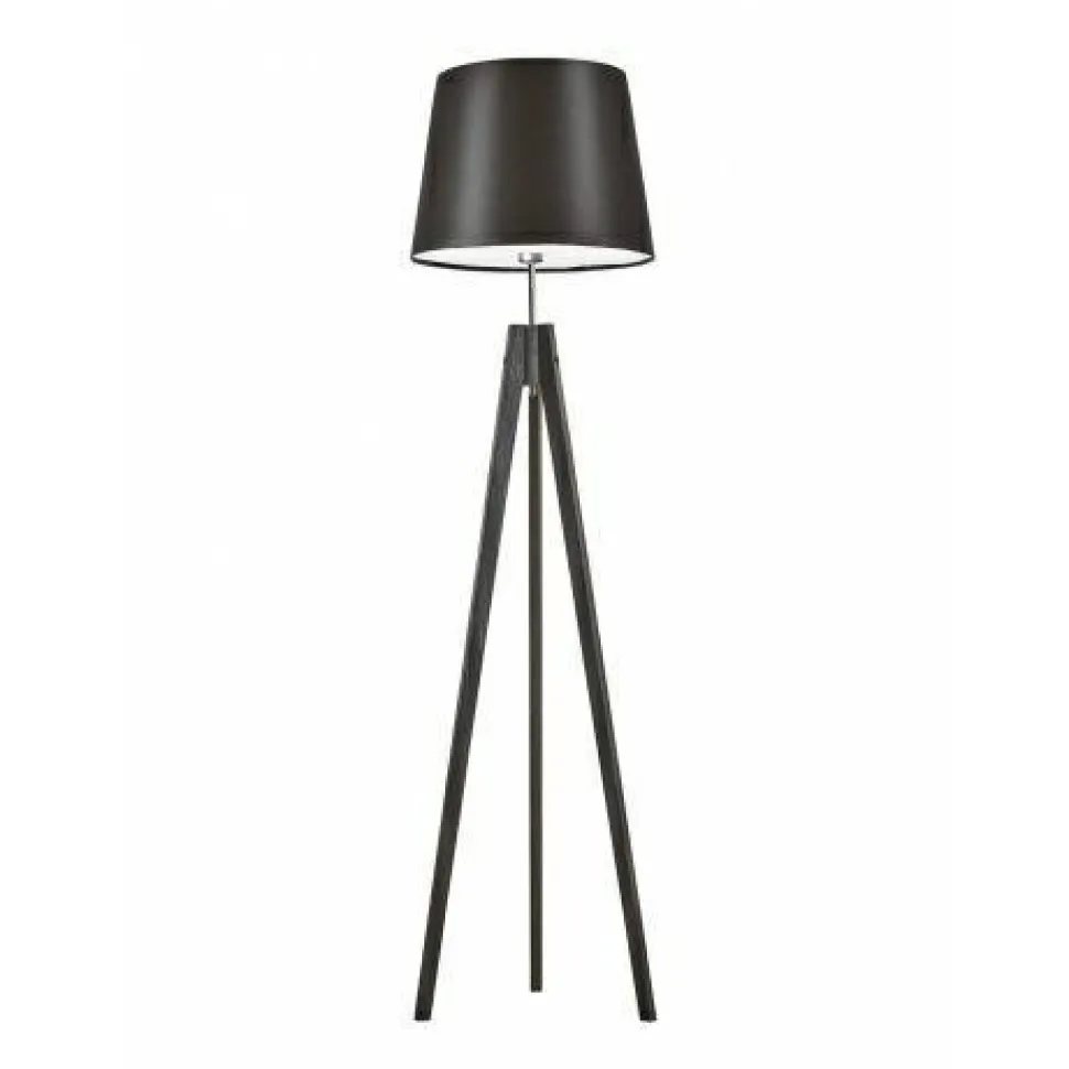 Oświetlenie podłogowe ARUBA abażur brązowy stelaż hebanowy