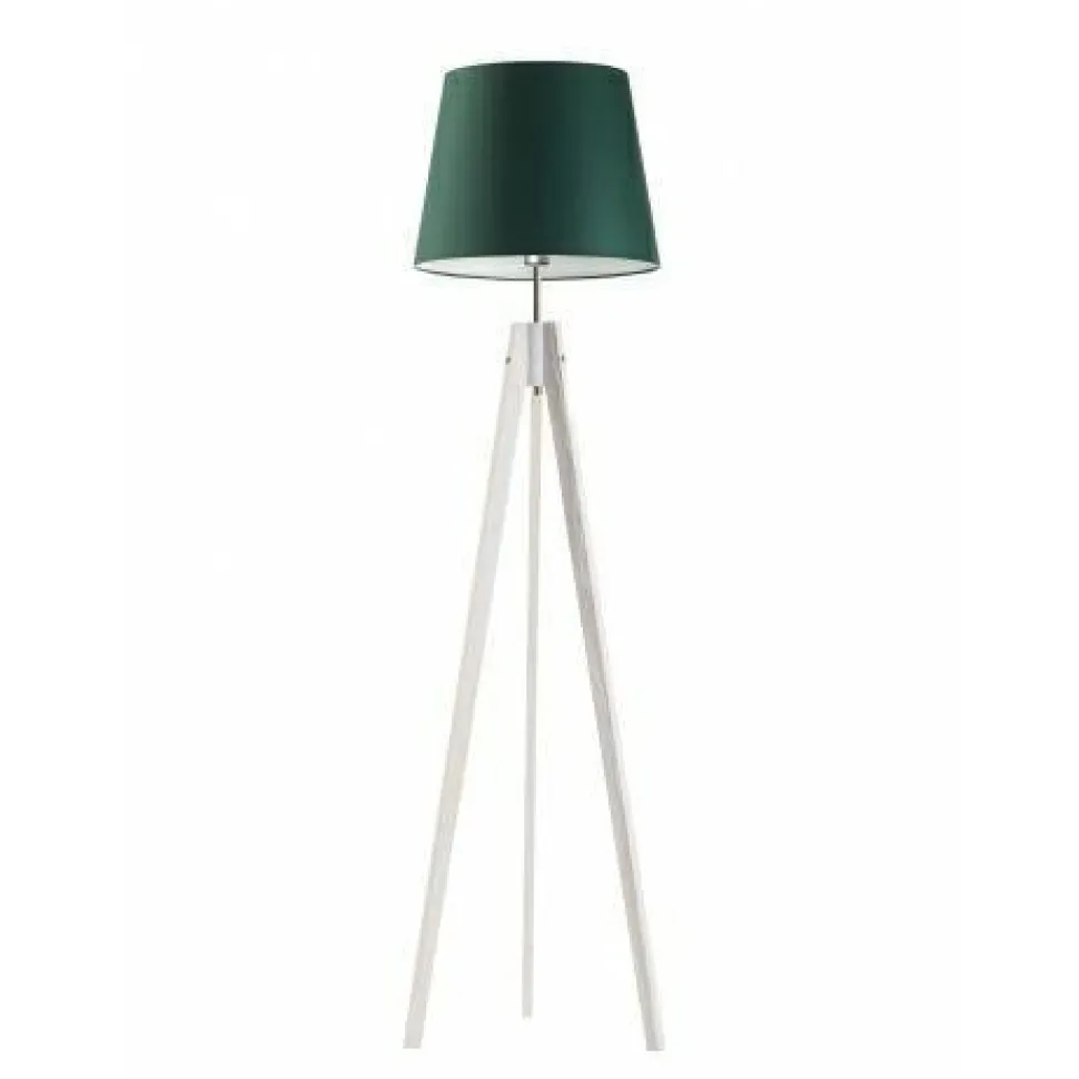 Oświetlenie podłogowe do sypialni ARUBA Zieleń butelkowa stelaż biały