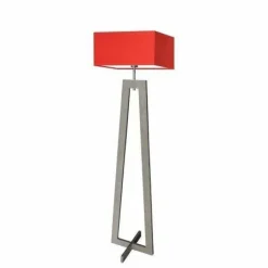 Oświetlenie podłogowe JAWA abażur czerwony stelaż popielaty
