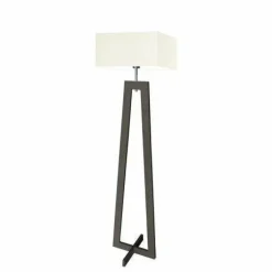 Oświetlenie podłogowe JAWA abażur ecru stelaż hebanowy