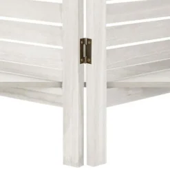 Parawan Diam z 3 półkami drewniany biały