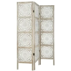 Parawan Etnik składany biały