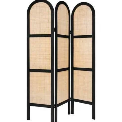 Parawan Sana 120x170cm czarny/naturalny   rattan