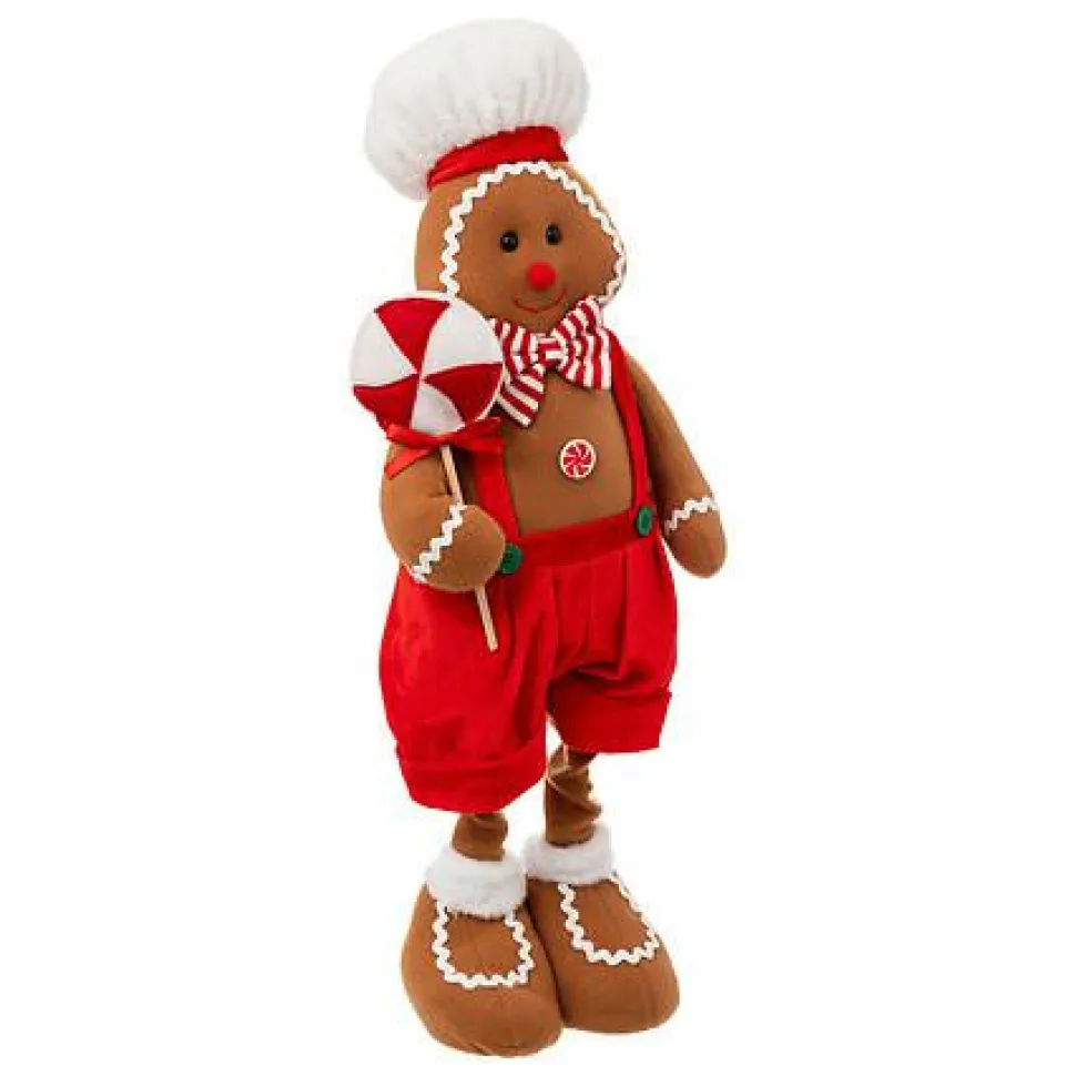 Piernikowy ludzik teleskopowy 85 cm brązowy