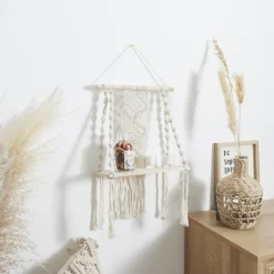 Półka Boho średnia macrama beżowa