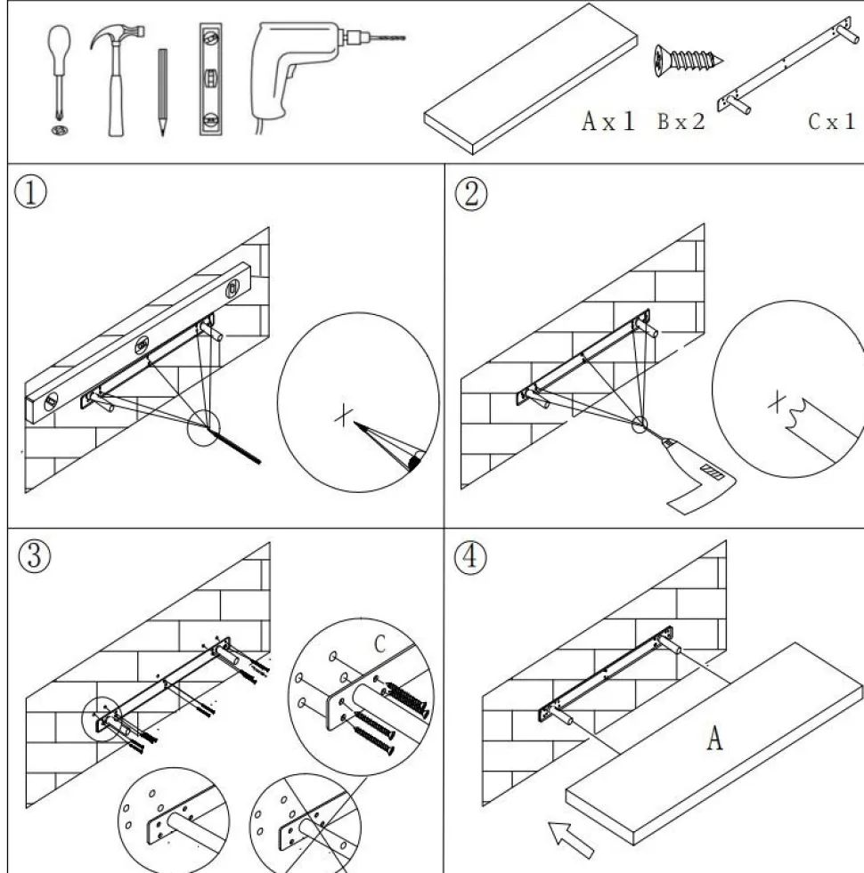 Półka ścienna samowisząca 80cm dąb