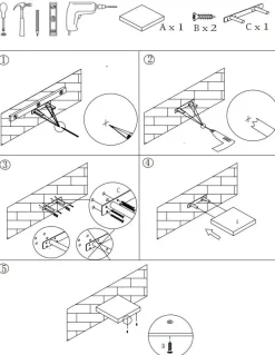 Półka ścienna samowisząca 23cm dąb szary