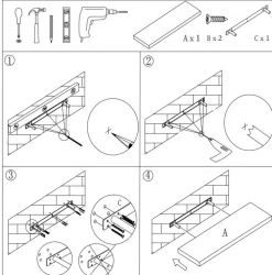 Półka ścienna samowisząca 80cm szara