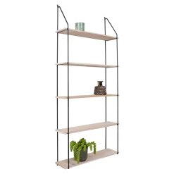 Półka Eindhoven 5 półek naturalna/czarna