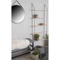 Półka Eindhoven 5 półek naturalna/czarna