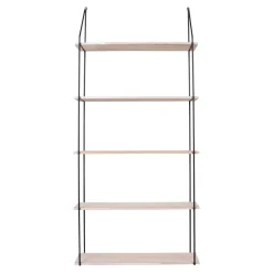 Półka Eindhoven 5 półek naturalna/czarna