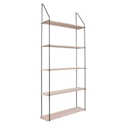 Półka Eindhoven 5 półek naturalna/czarna