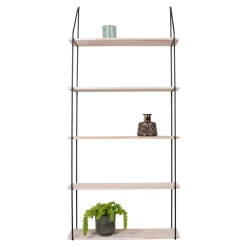 Półka Eindhoven 5 półek naturalna/czarna