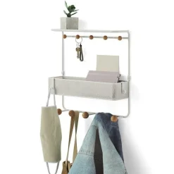 Półka Estique z wieszakami biała