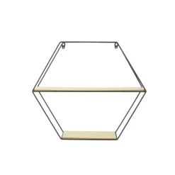 Półka Heksagon czarny/naturalny