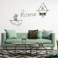 Półka kwietnik Diamond czarny/naturalny