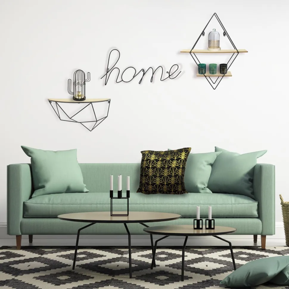 Półka kwietnik Diamond czarny/naturalny