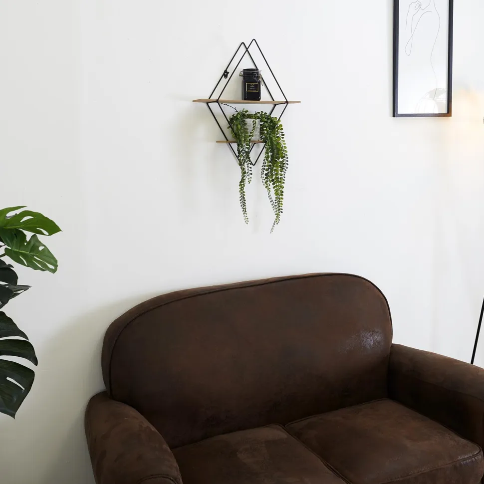 Półka kwietnik Diamond czarny/naturalny