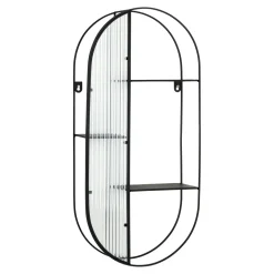 Półka Newcastle 3 poziomy szkło/czarna