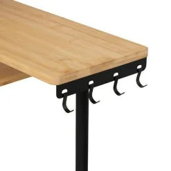 Półka 3-poziomowa narożna bambus/ stal    nierdzewna