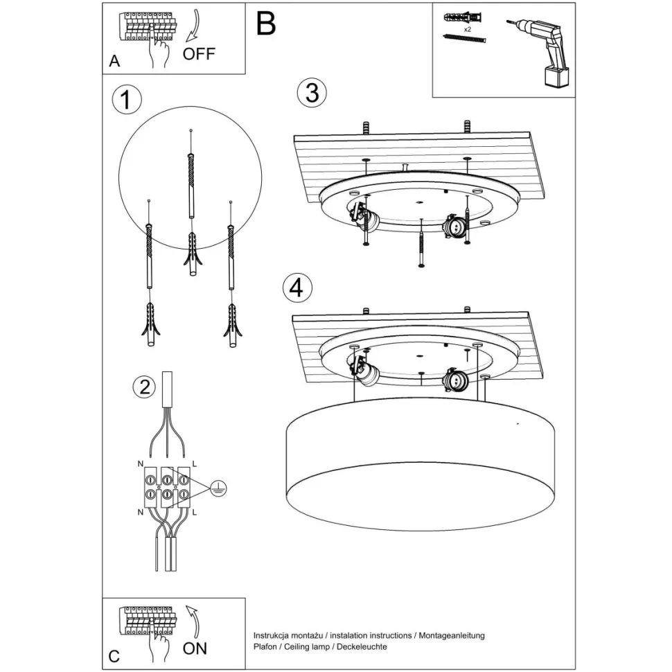 Plafon ARENA 25 biały
