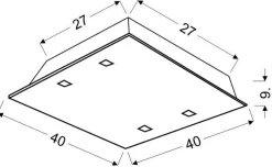 Plafon Arty 40x40 2x60W E27 kryształki