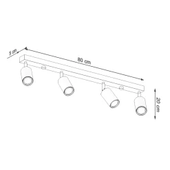 Plafon BERG 4 naturalne drewno