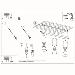 Plafon BERG 3 naturalne drewno