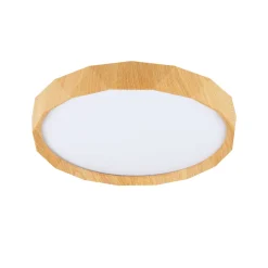 Plafon Cadix biały+drewniany 24W  LED 38,5 cm klosz biały