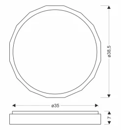 Plafon Cadix biały+drewniany 24W  LED 38,5 cm klosz biały