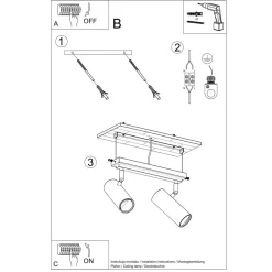 Plafon DIREZIONE 2 czarny