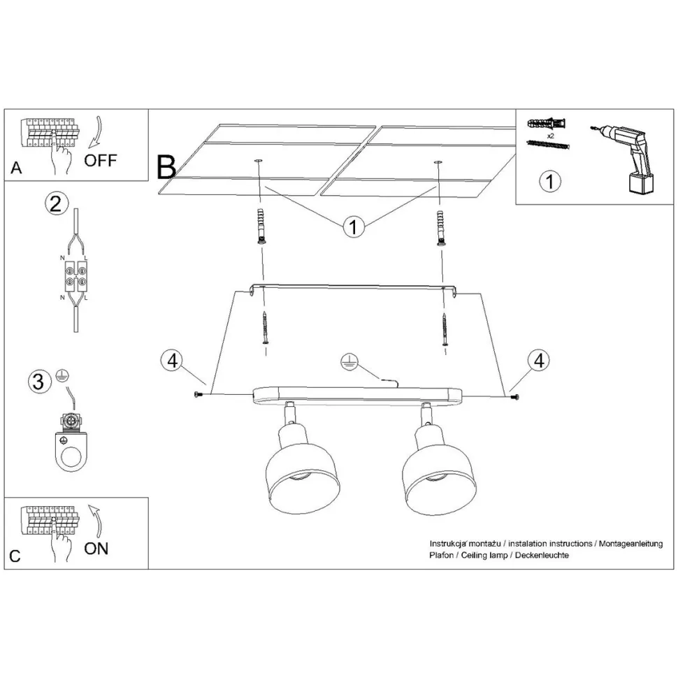Plafon ELBA 2 czarny