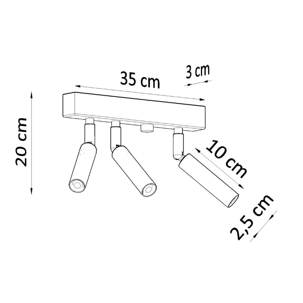 Plafon EYETECH 3 czarny