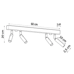 Plafon EYETECH 4 czarny