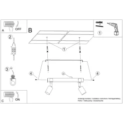 Plafon FAGER 2 czarny