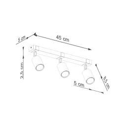 Plafon FAGER 3 czarny