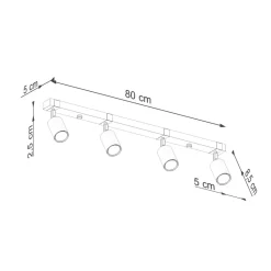 Plafon FAGER 4L czarny